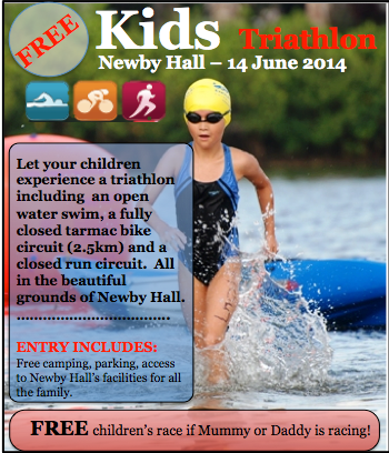 Kids triathlon poster Newby Hall, North Yorkshire